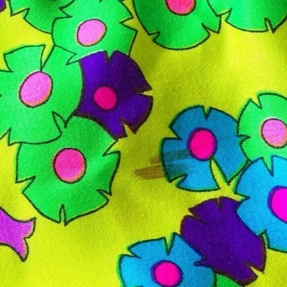 Vintage 70s Alex Colman Psychedelic Floral Maxi Wrap Skirt Neon Boho Small - Picture 15 of 16